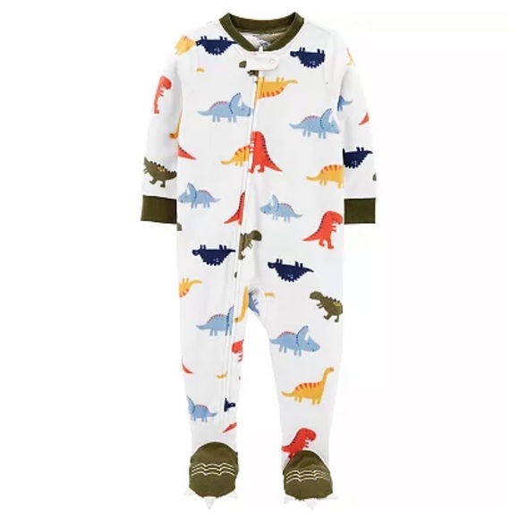 Toddler Carter's 1-Piece Dinosaur Fleece Footie PJs - Picture 1 of 6